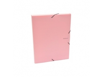 Karton PP Plastový box s gumičkou Pastelini ružový