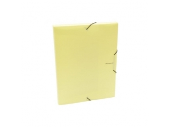Karton PP Plastový box s gumičkou Pastelini žltý