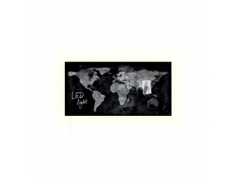 Sigel Sklenená tabuľa artverum podsvietená 91x46cm mapa sveta