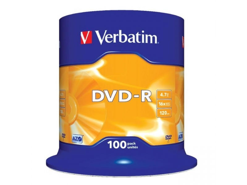 VERBATIM DVD-R 16x 4,7GB cake (bal=100ks)