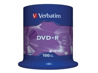 Verbatim DVD+R 16x 4,7GB cake (bal=100ks)