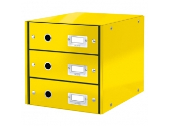 Leitz Zásuvkový box Click - Store 3 zásuvky žltý