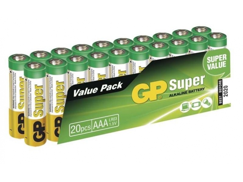GP SUPER ALKALINE batérie AAA (LR03) 20 ks