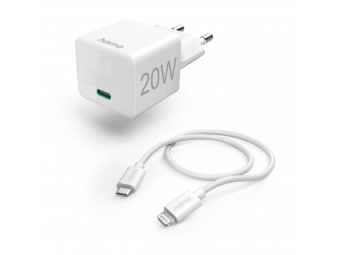 Hama 201620 set - rýchla USB nabíjačka USB-C PD 20 W + kábel USB-C Lightning 1 m