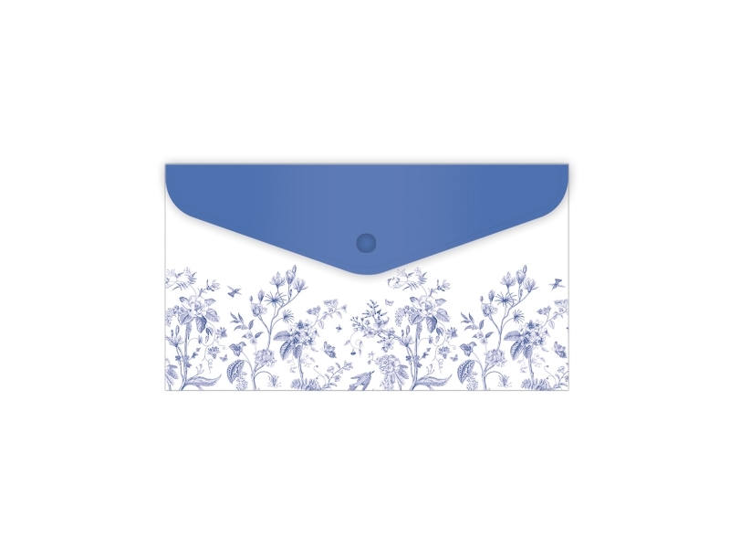 Argus Obal plastový DL so zapínaním, dizajn modré kvety